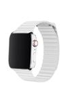 Fujimax Apple Watch Deri Magnet Kordon Beyaz