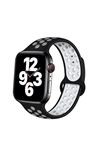 Fujimax Apple Watch Delikli Spor Kordon Siyah Beyaz