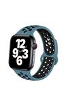Fujimax Apple Watch Delikli Spor Kordon Saks Mavi Siyah