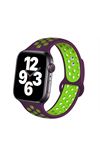 Fujimax Apple Watch Delikli Spor Kordon Mor Neon Yeşil