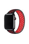 Fujimax Apple Watch Delikli Spor Solo Loop Kordon Large Siyah Kırmızı
