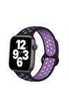 Fujimax Apple Watch Delikli Spor Kordon Siyah Mor