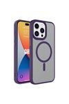 Flet Serisi MagSafe Kılıf Derin Mor iPhone 15 Pro Max