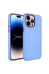 Luna Serisi Metal Çerçeve Kılıf Sierra Mavi iPhone 14 Pro Max