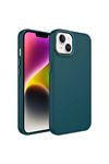 Luna Serisi Metal Çerçeve Kılıf Koyu Yeşil iPhone 14 Plus