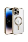 Demre Serisi MagSafe Kılıf Gold iPhone 14 Pro Max