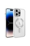 Demre Serisi MagSafe Kılıf Gümüş iPhone 14 Pro Max
