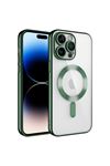 Demre Serisi MagSafe Kılıf Koyu Yeşil iPhone 14 Pro Max