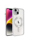 Demre Serisi MagSafe Kılıf Gümüş iPhone 14 Plus