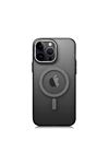 Tuval Serisi Buzlu Sert MagSafe Kılıf Siyah iPhone 14 Pro Max
